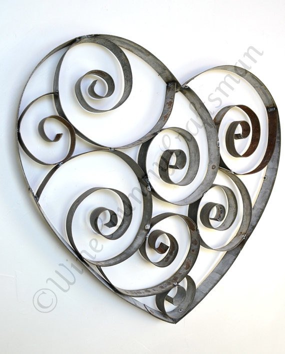 Wine Barrel Ring Heart with swirls RING ART Collection - Tresna - 100% Recycled!