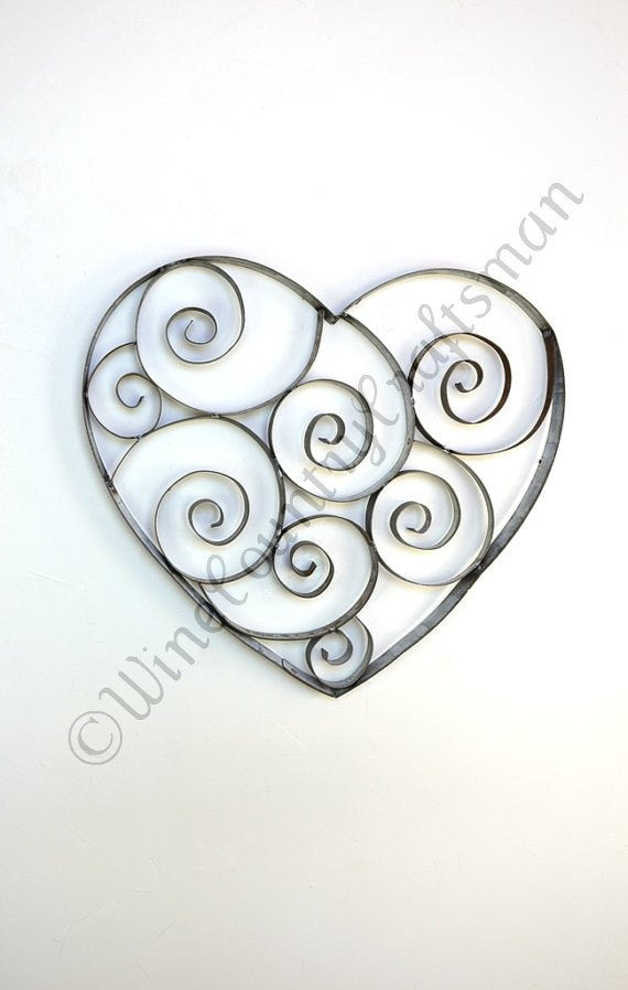 Wine Barrel Ring Heart with swirls RING ART Collection - Tresna - 100% Recycled!