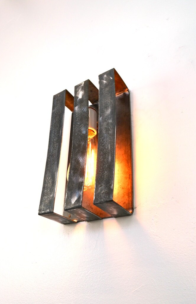 Wine Barrel Wall Sconce - Ruban - made from retired Napa wine barrel rings. 100% Recycled!