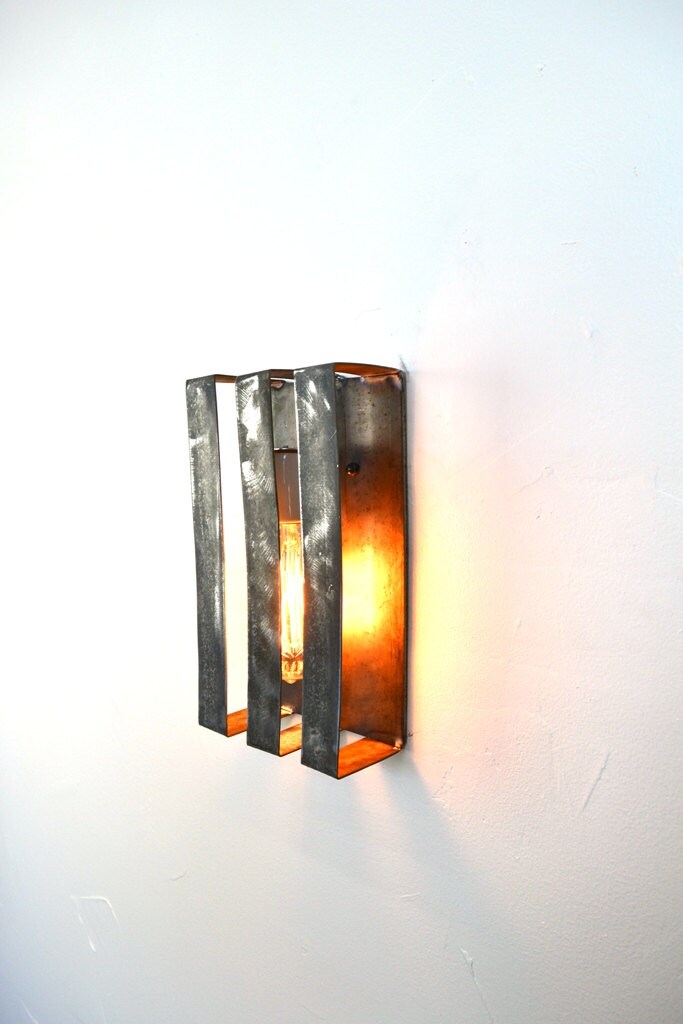 Wine Barrel Wall Sconce - Ruban - made from retired Napa wine barrel rings. 100% Recycled!