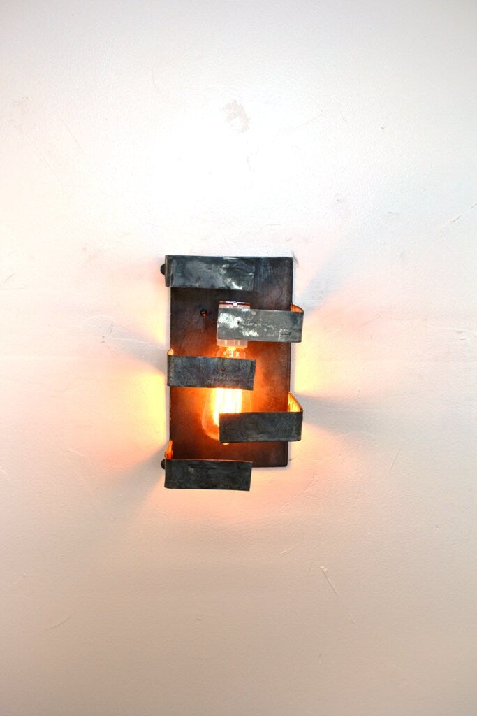 Wine Barrel Wall Sconce - Shift - Made from Retired California wine barrel rings. 100% Recycled!