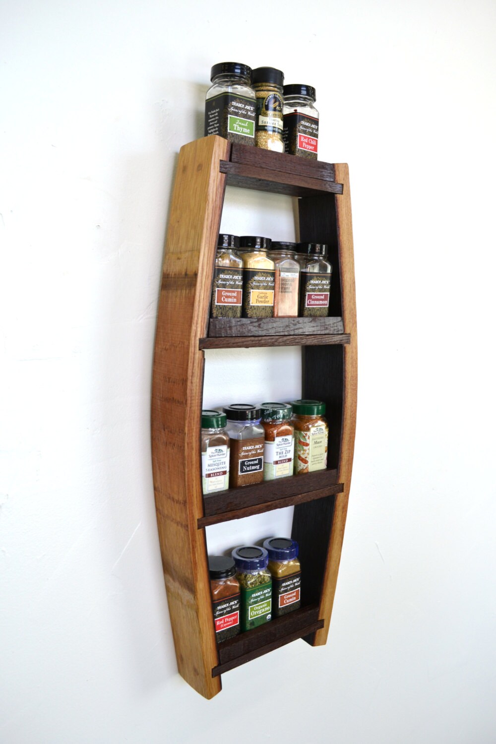 Small Wine Barrel Spice Rack - Parsley - Made from retired California wine barrels - 100% Recycled!