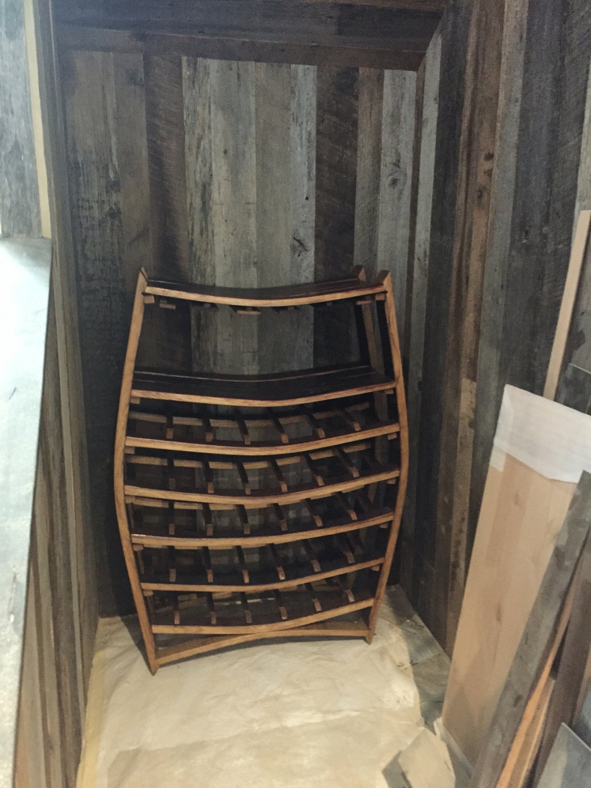 Large Wine and Glass Rack - Chablis - Made from retired California wine barrels. 100% Recycled!