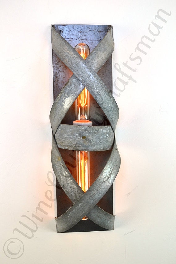 Wine Barrel Wall Sconce - Bandeau - Made from retired California wine barrel rings. 100% Recycled!