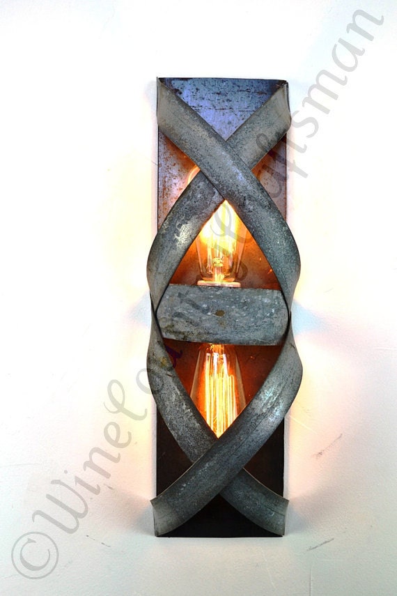 Wine Barrel Wall Sconce - Bandeau - Made from retired California wine barrel rings. 100% Recycled!
