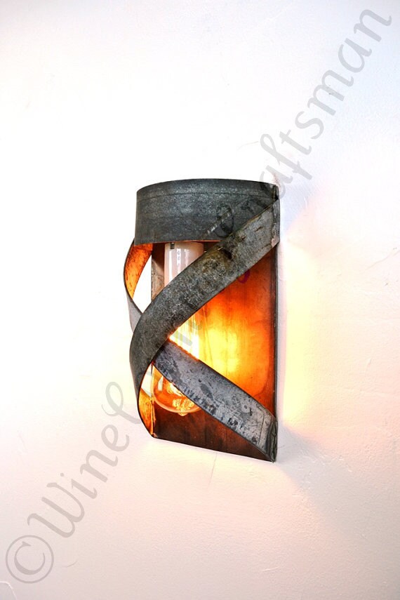 Wine Barrel Wall Sconce - Cordon - Made from retired California wine barrel rings. 100% Recycled!