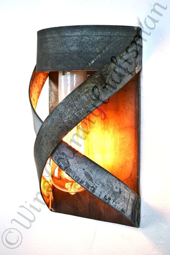 Wine Barrel Wall Sconce - Cordon - Made from retired California wine barrel rings. 100% Recycled!