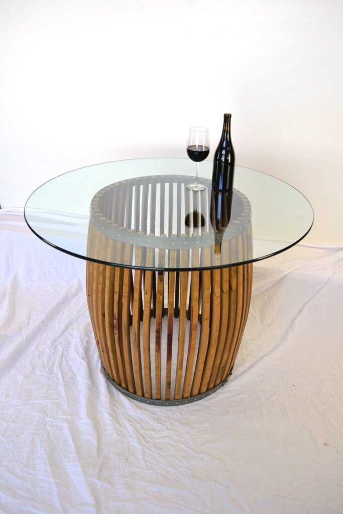 Wine Barrel Dining Table - Bauhinia - Made from retired California wine barrels 100% Recycled!