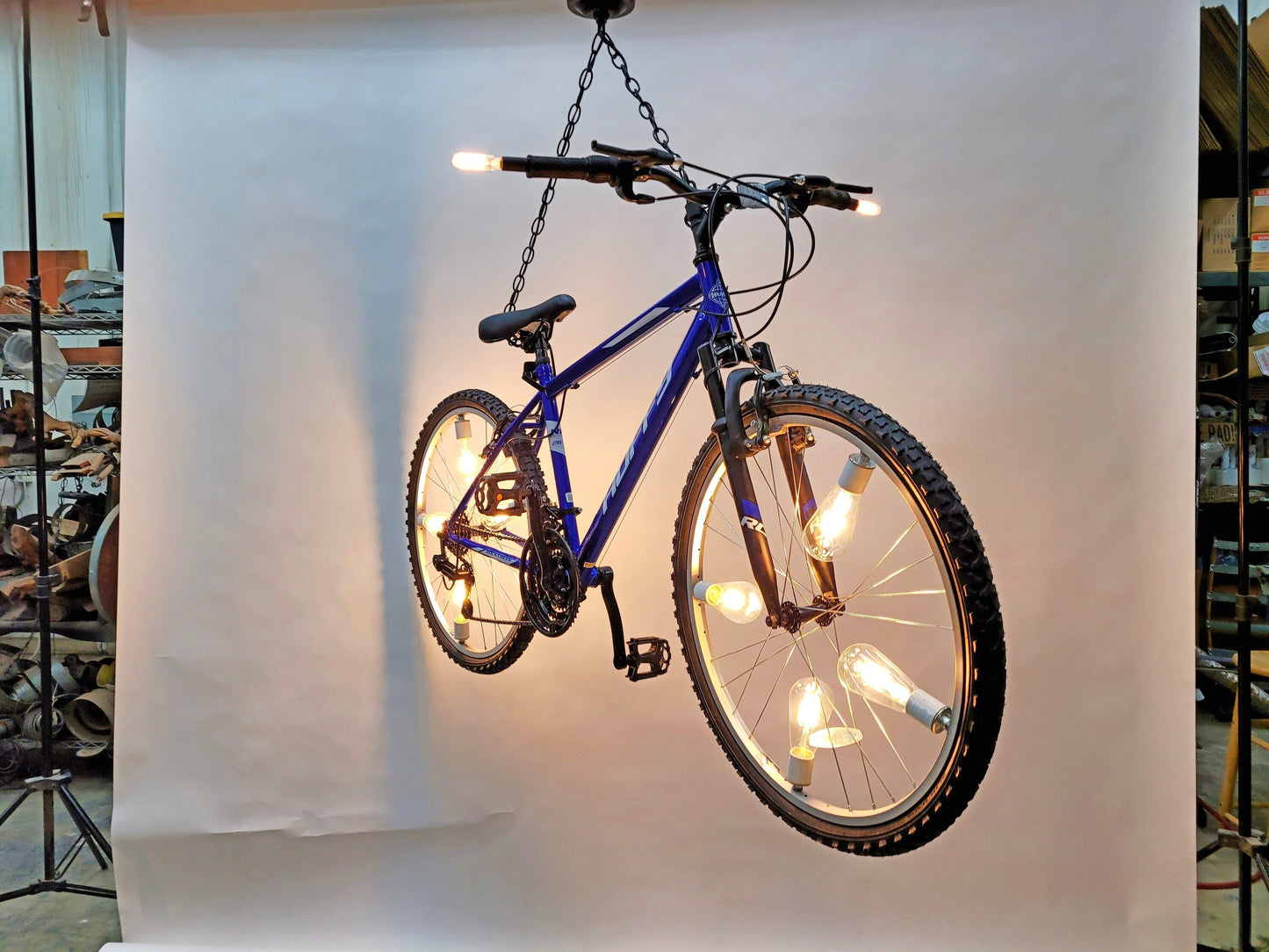 Mountain Bike Chandelier - Velo - Made from retired California Mountain Bike - 100% Recycled!