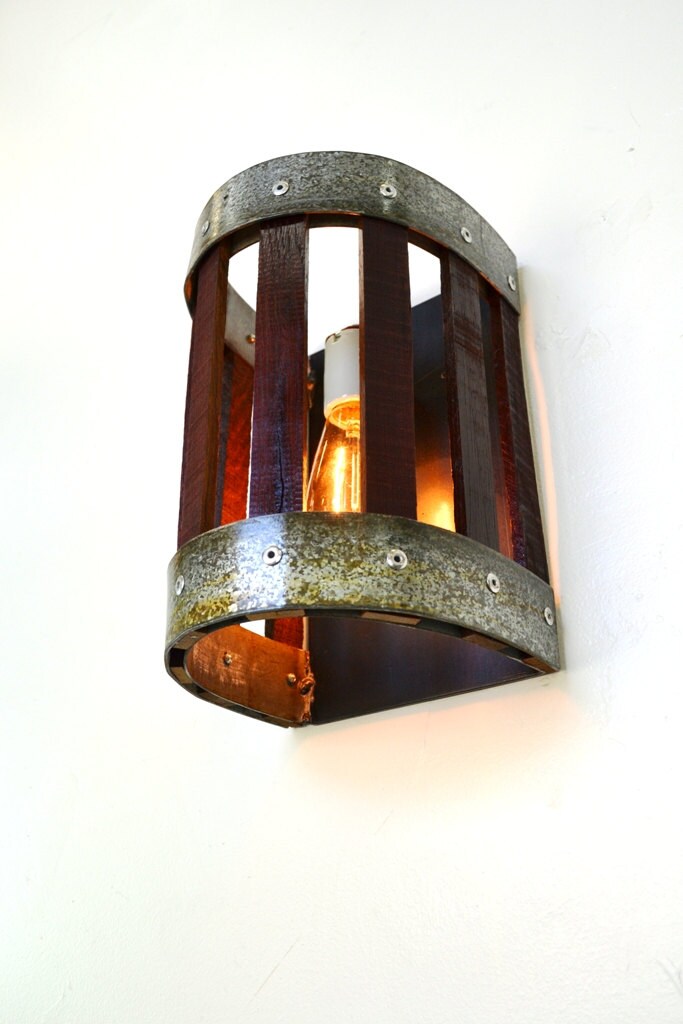 Wine Barrel Wall Sconce - Carica - Made from retired California wine barrels. 100% Recycled!