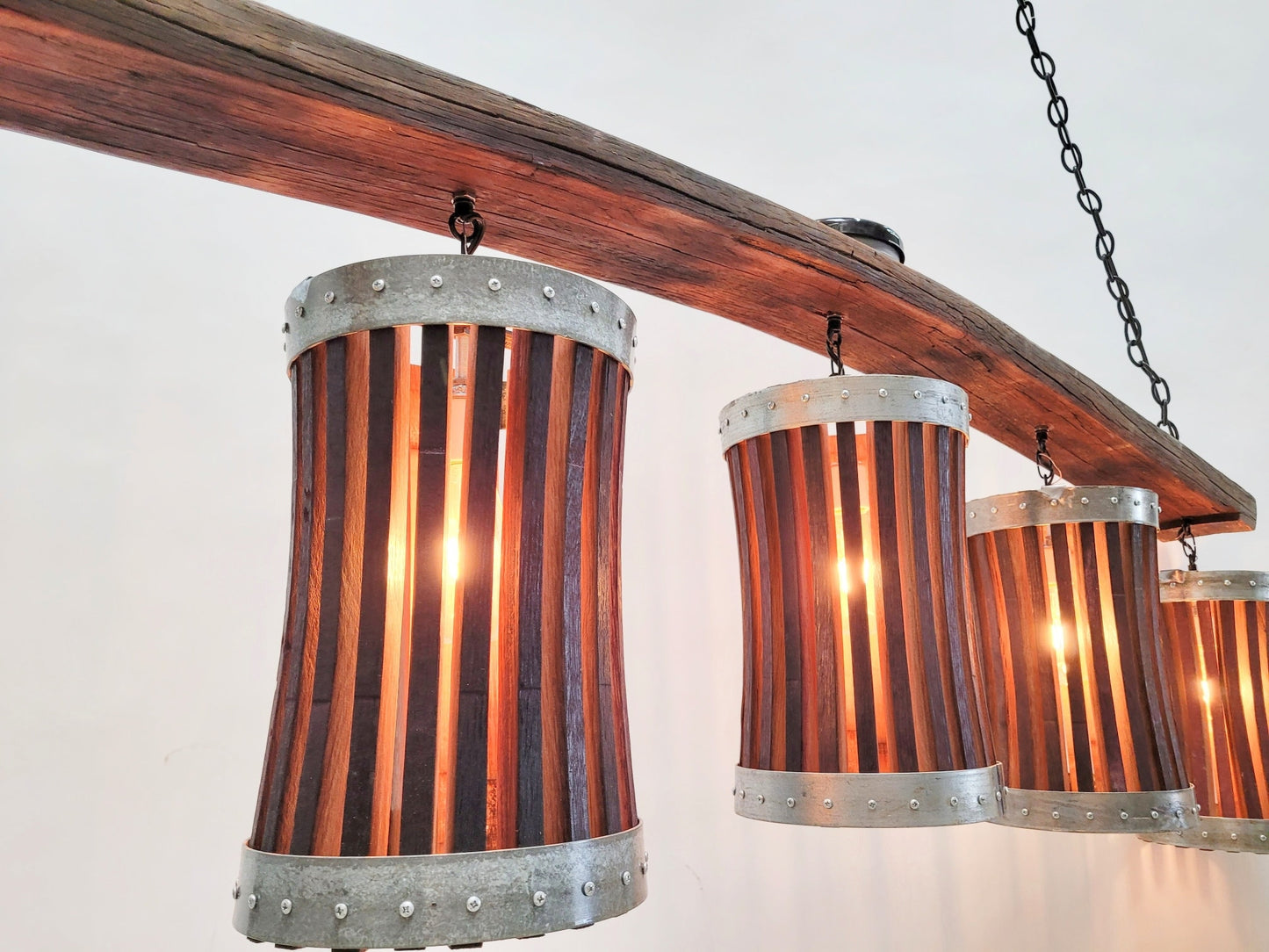 Wine Barrel Chandelier - Sambreel - Made from retired California Wine Barrels + Rings. 100% Recycled!