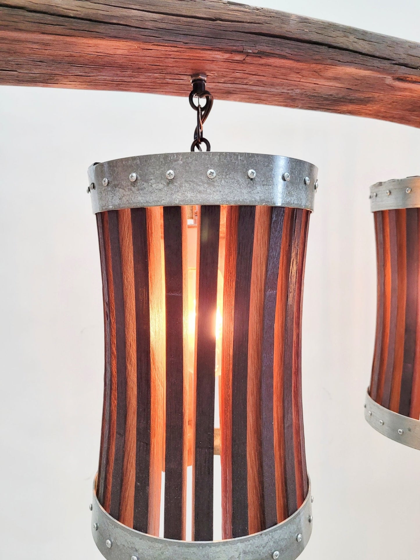 Wine Barrel Chandelier - Sambreel - Made from retired California Wine Barrels + Rings. 100% Recycled!