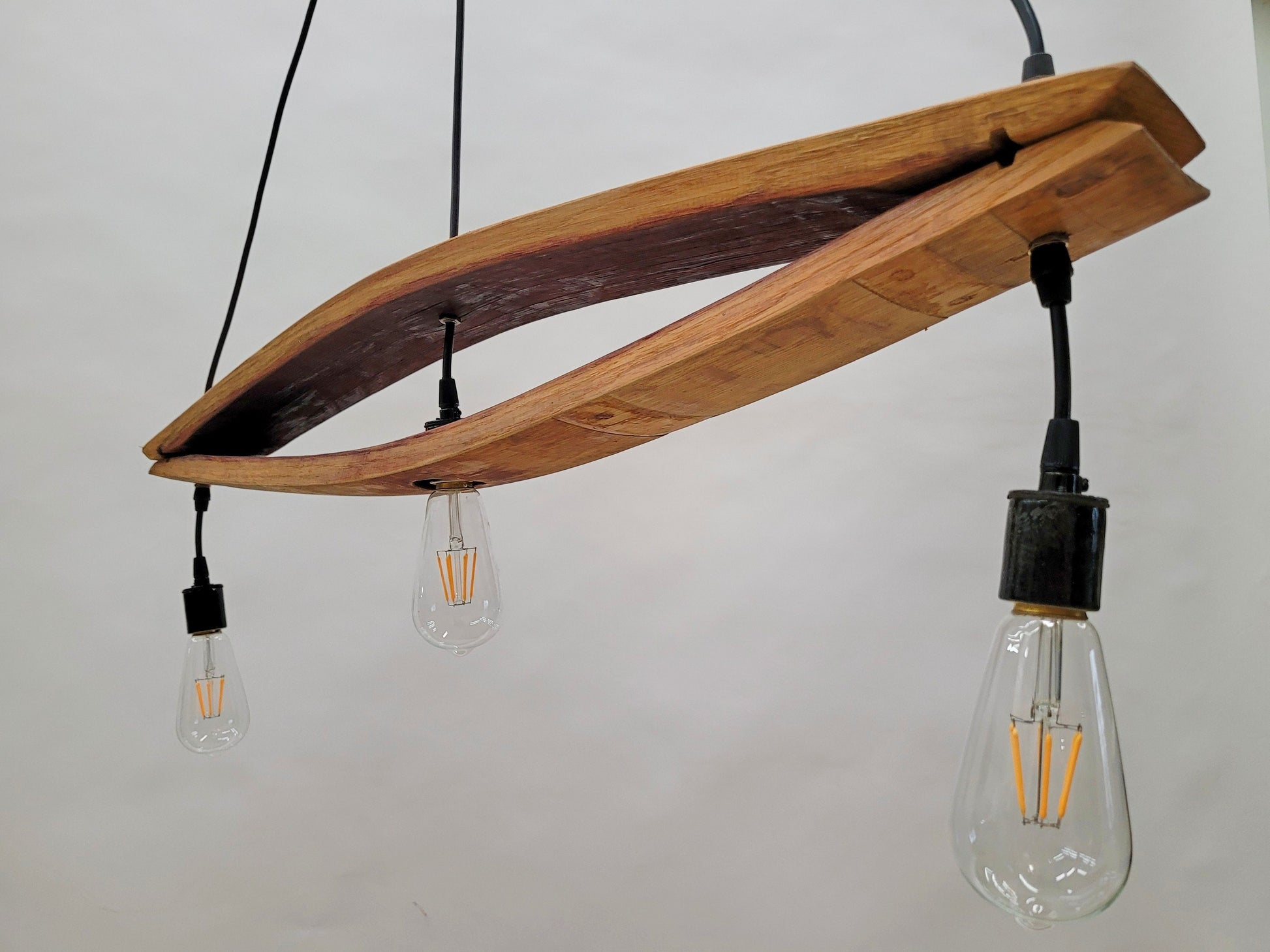 Wine Barrel Ring Chandelier - Tuuli - Made from retired California wine barrels & staves. 100% Recycled!