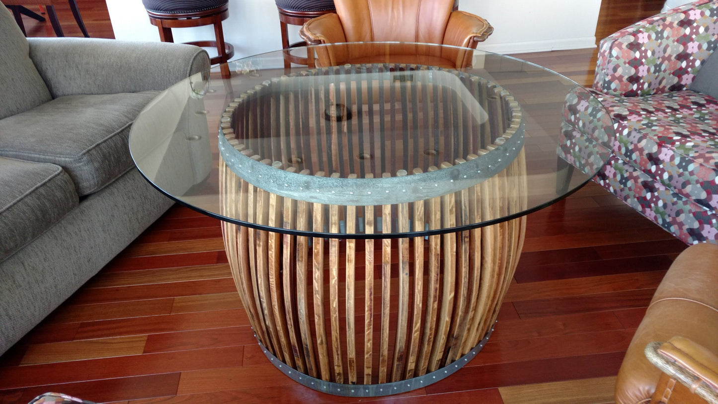 Wine Barrel Coffee Table - Capparis - Made from retired California wine barrel staves. 100% Recycled!