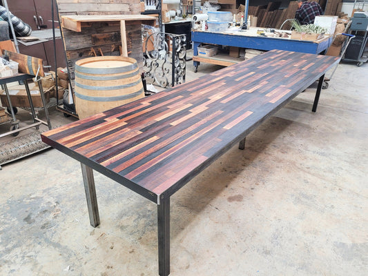 Wine Barrel Table - LLOSA- Made from retired Napa wine barrel staves 100% Recycled!