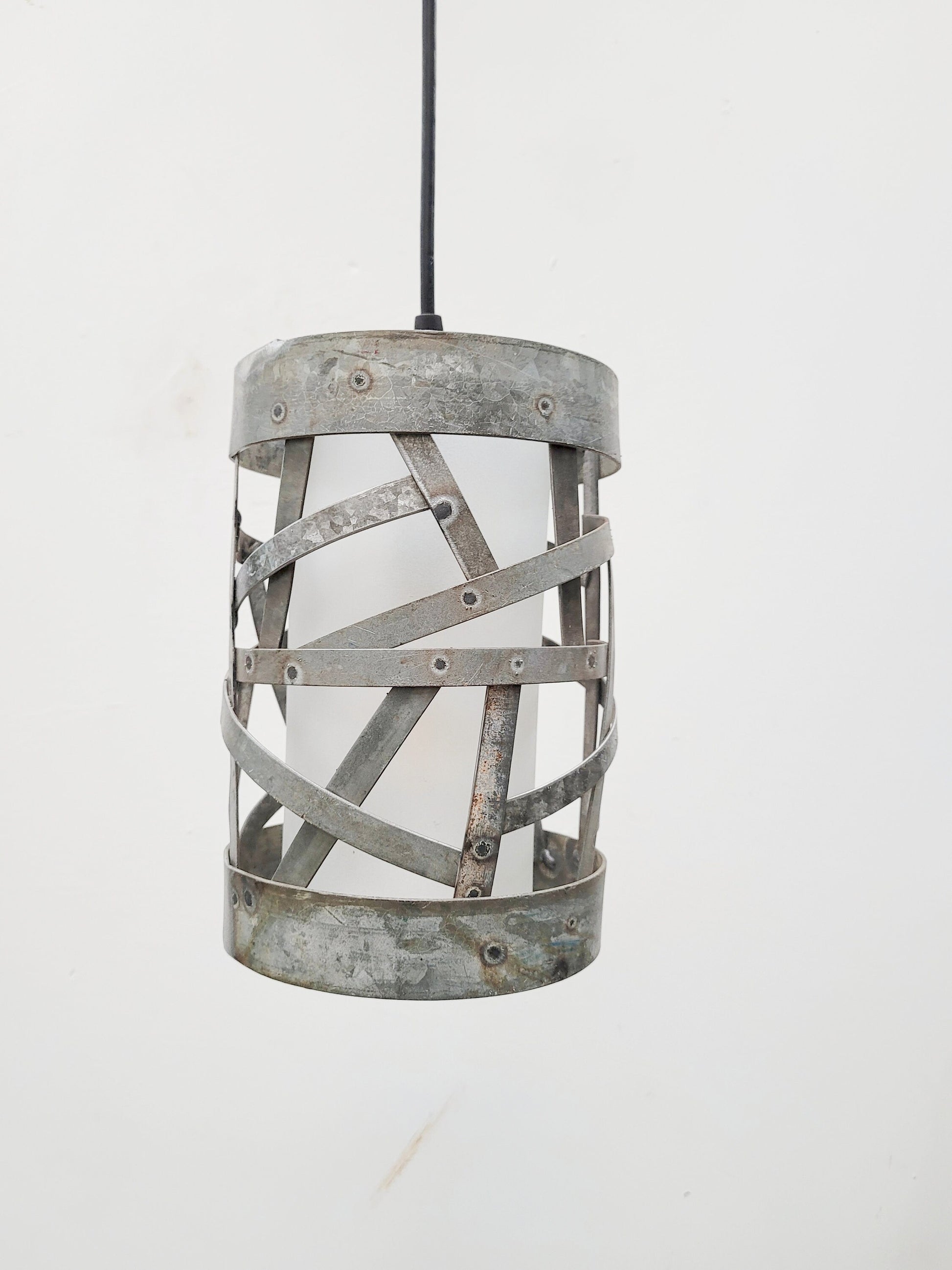 Wine Barrel Pendant Light - RURA - Made from retired Napa wine barrel rings and bottles - 100% Recycled!