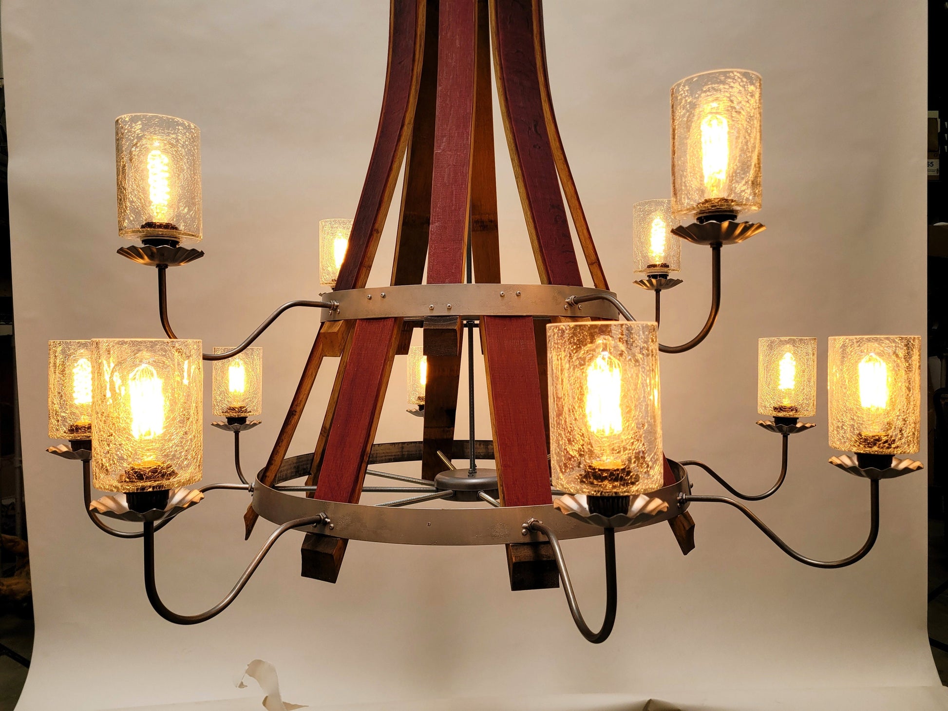 Wine Barrel Basket Chandelier - PAPALUA - Made from retired California wine barrels 100% Recycled!