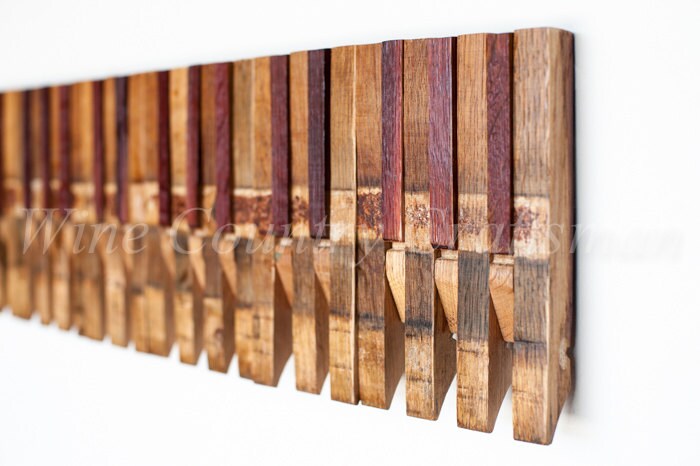 Wine Barrel Art - Piano Keys - Made from retired California wine barrels 100% Recycled!