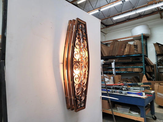 Wine Barrel Sconce VENSTER Made from retired California wine barrels - 100% Recycled!