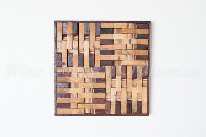Wine Barrel Art - 4 Square - Made from retired Napa wine barrels 100% Recycled!