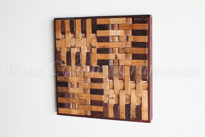 Wine Barrel Art - 4 Square - Made from retired Napa wine barrels 100% Recycled!