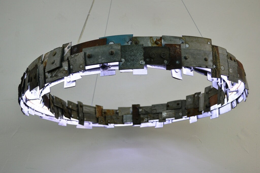 Wine Barrel Chandelier - Colure - made from retired Napa wine barrel rings 100% Recycled!