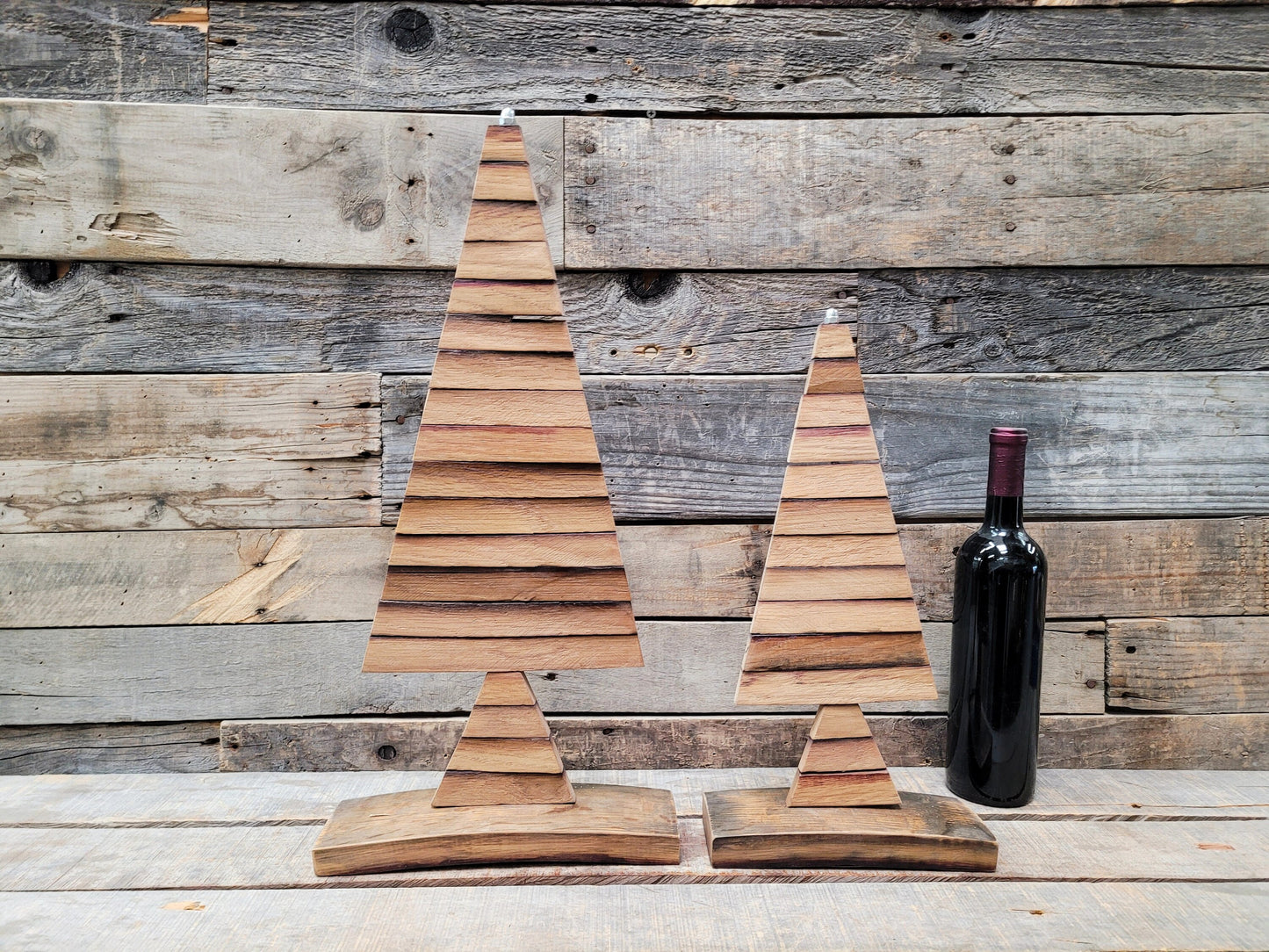 Wine Barrel Stave Christmas Holiday Tree "YIRI" made from retired Napa wine barrels 100% Recycled + Ready to Ship!