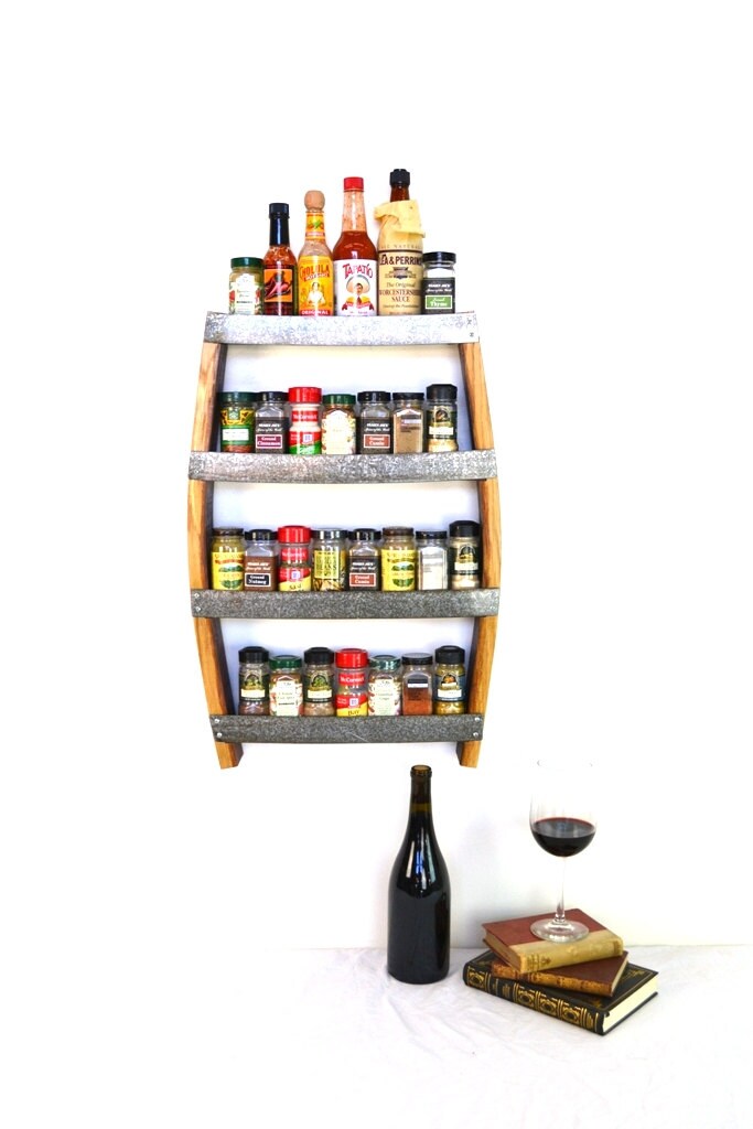 Wine Barrel Spice Rack - Rosemary - Made from retired California Cabernet Wine Barrels 100% Recycled!