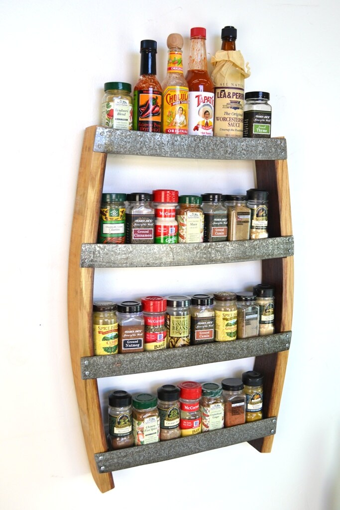 Wine Barrel Spice Rack - Rosemary - Made from retired California Cabernet Wine Barrels 100% Recycled!