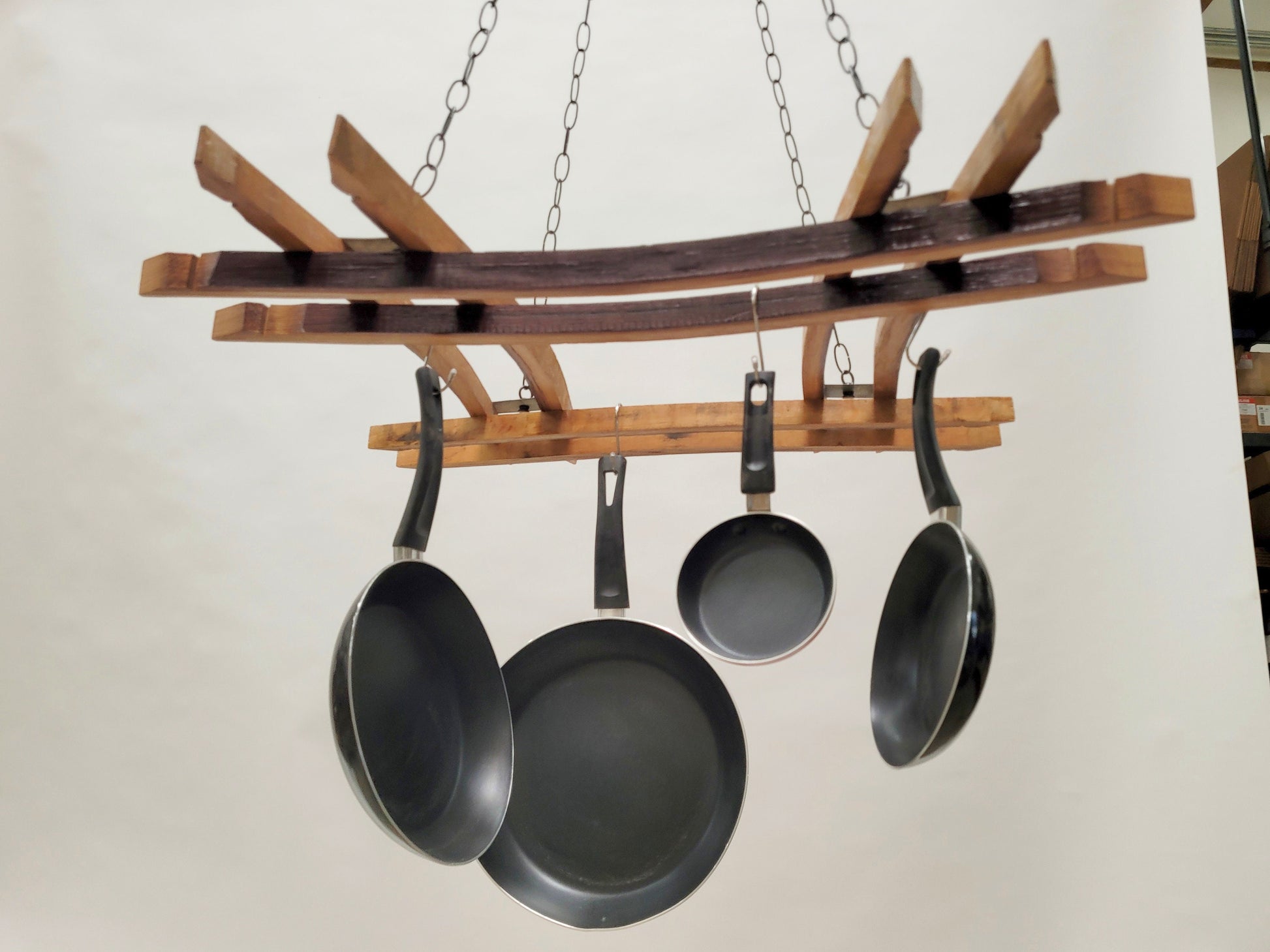 Wine Barrel Stave Utensil & Pot Rack - ATARNA - Made from retired California wine barrels - 100% Recycled!