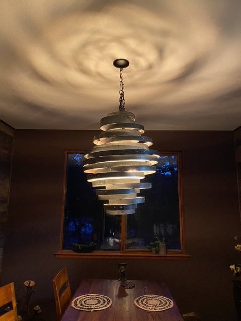 Wine Barrel Ring Chandelier - Virvel - Made from Retired California wine barrel rings. 100% Recycled!