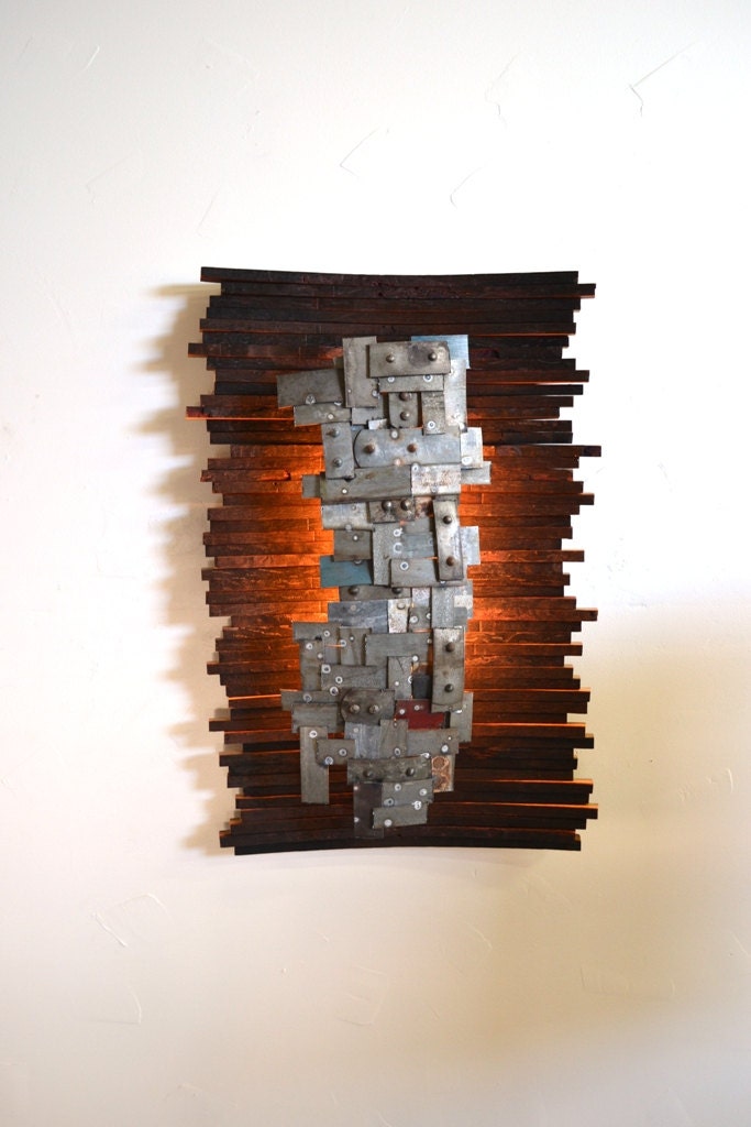 Wine Barrel Art and Wall Light - Hehku - Made from retired California wine barrels and rings. 100% Recycled!