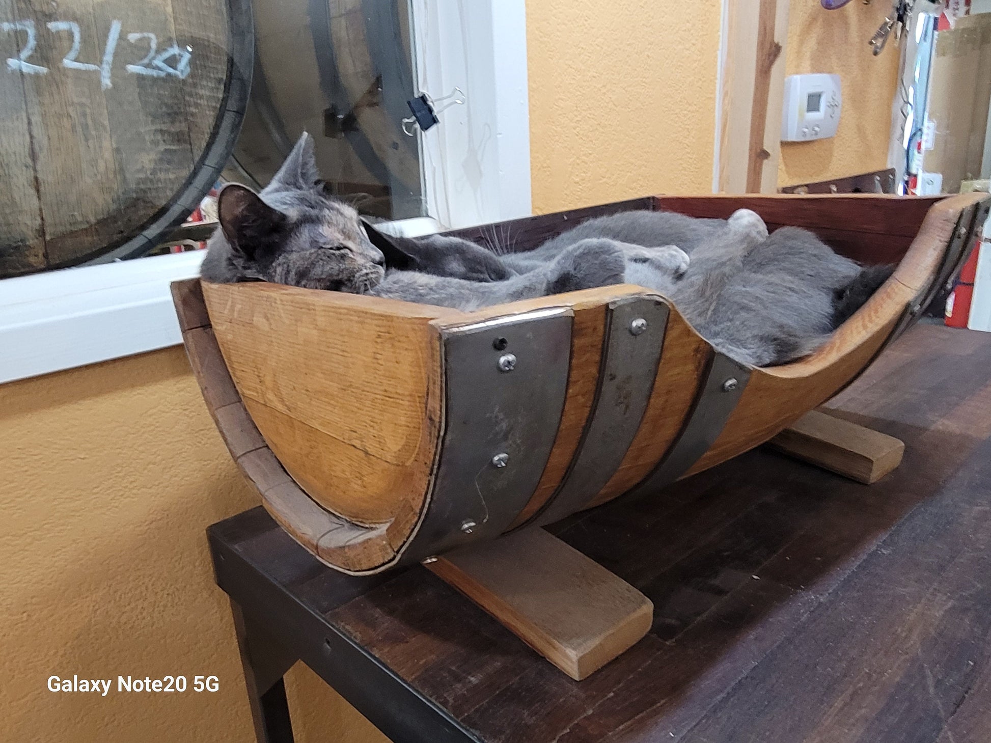 Wine Barrel Pet Bed - Dormio - Made from retired CA wine barrels. 100% Recycled!
