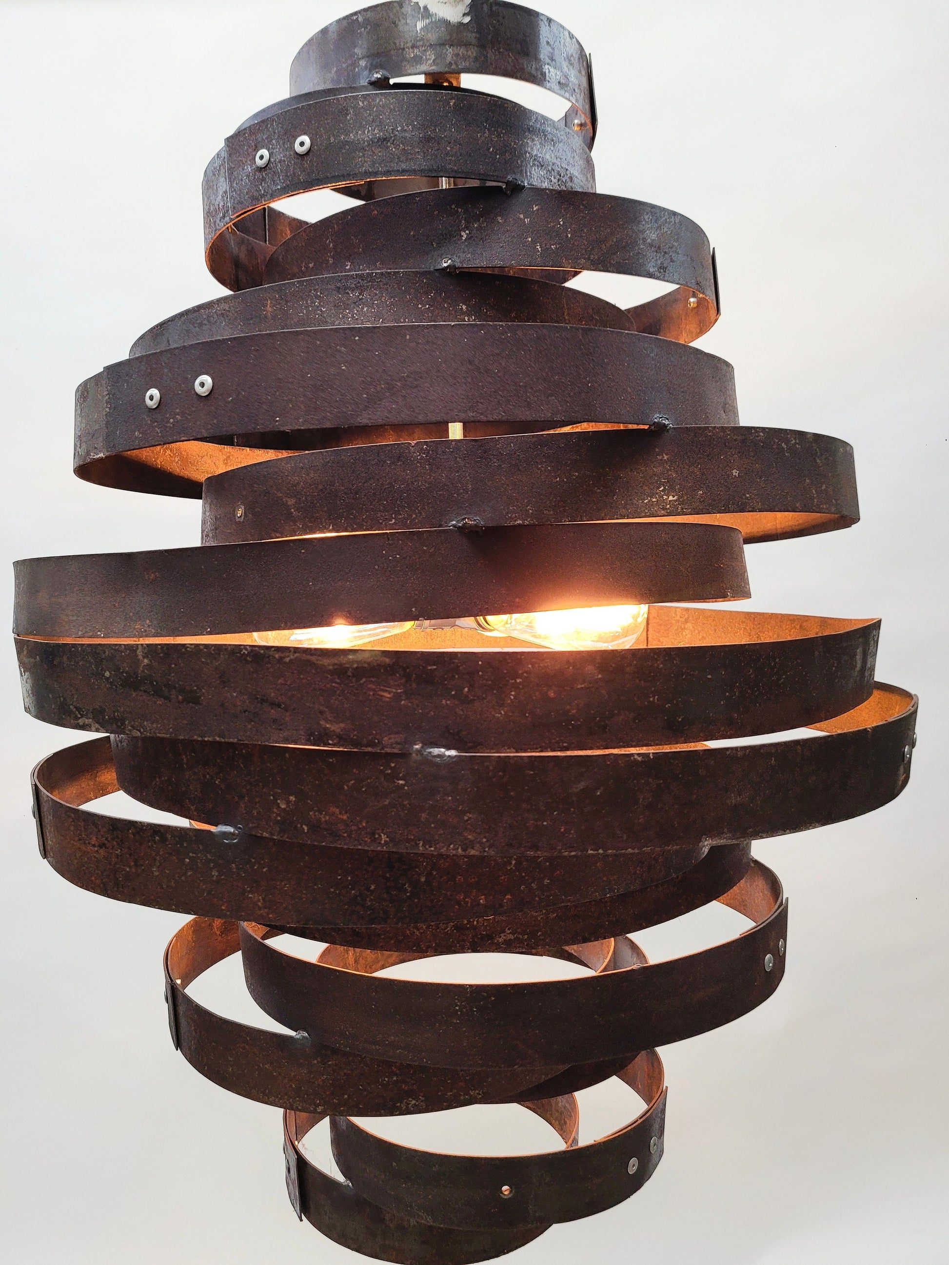 Whiskey Barrel Ring Pendant Light - Virvela- Made from Retired Whisky barrel rings. 100% Recycled!
