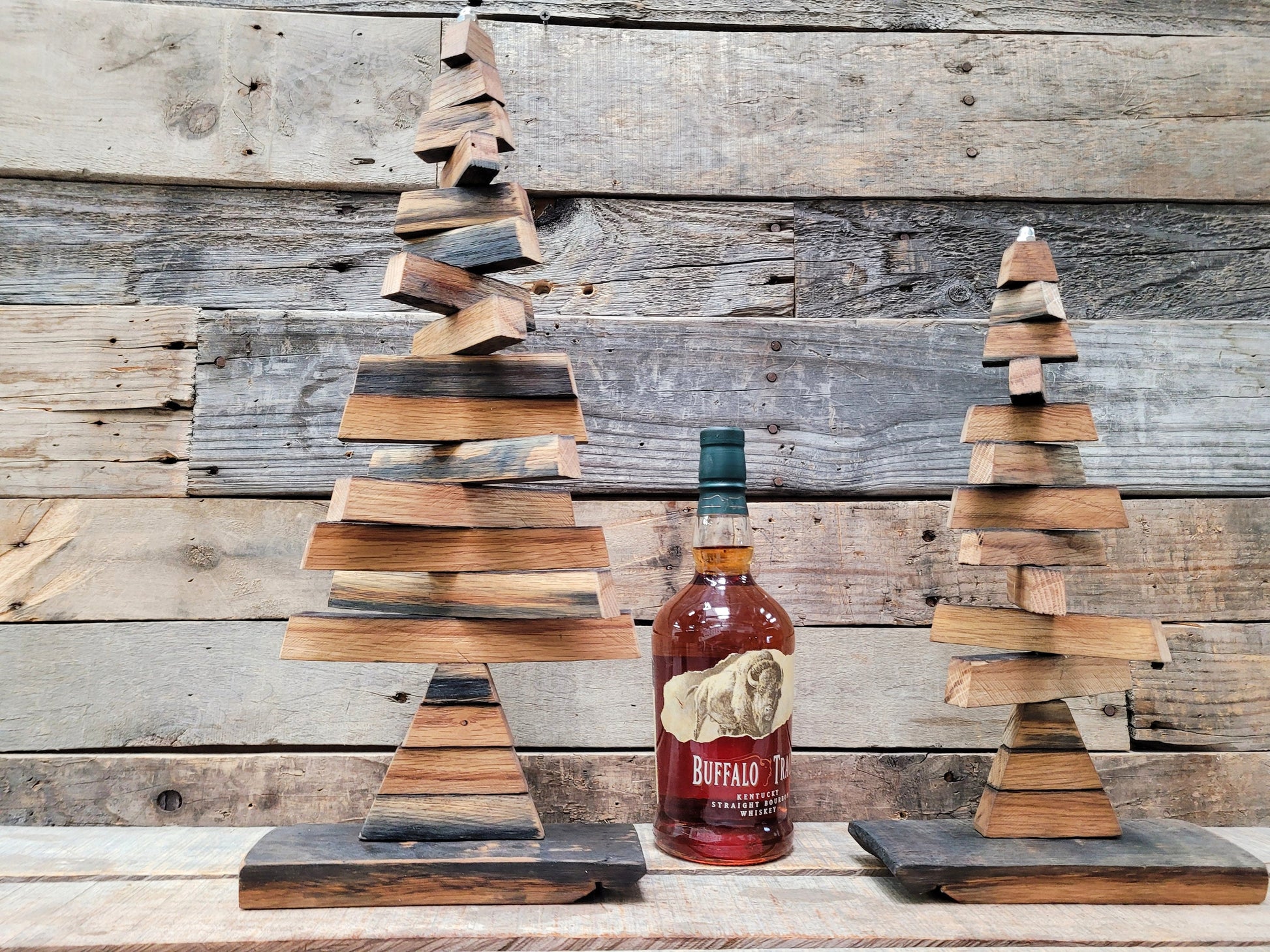 Whiskey Barrel Stave Christmas Holiday Tree ALBERO made from retired Whisky Barrels 100% Recycled + Ready to Ship!