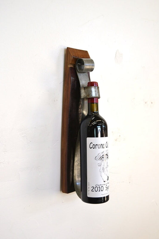 Wall Mounted Wine Bottle Holder - Botala - Made from retired CA wine barrel staves and rings. 100% Recycled!