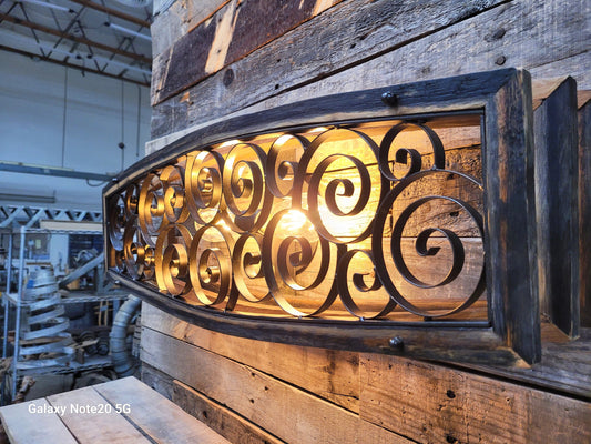 Whiskey Barrel Light / Sconce TURSU Made from retired Whisky Barrels - 100% Recycled!