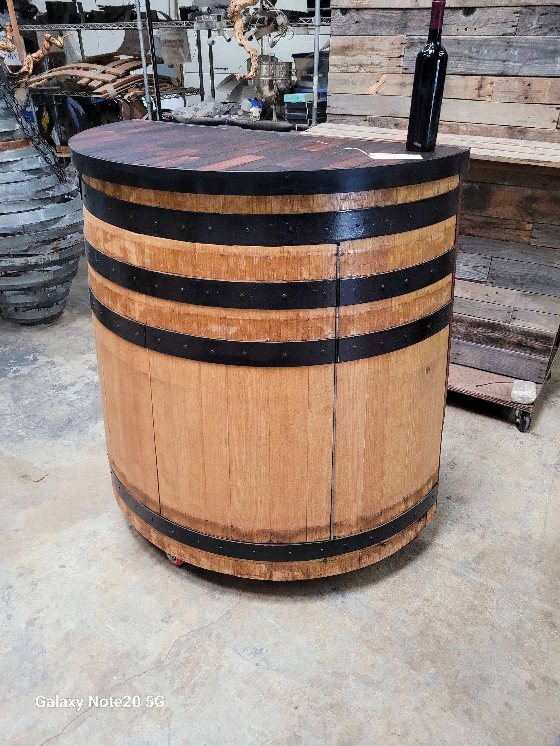 Custom Liquor Cabinet / Bar #1 of 2 Extremely Limited - made from retired Napa wine barrels. 100% Recycled! 090923-2
