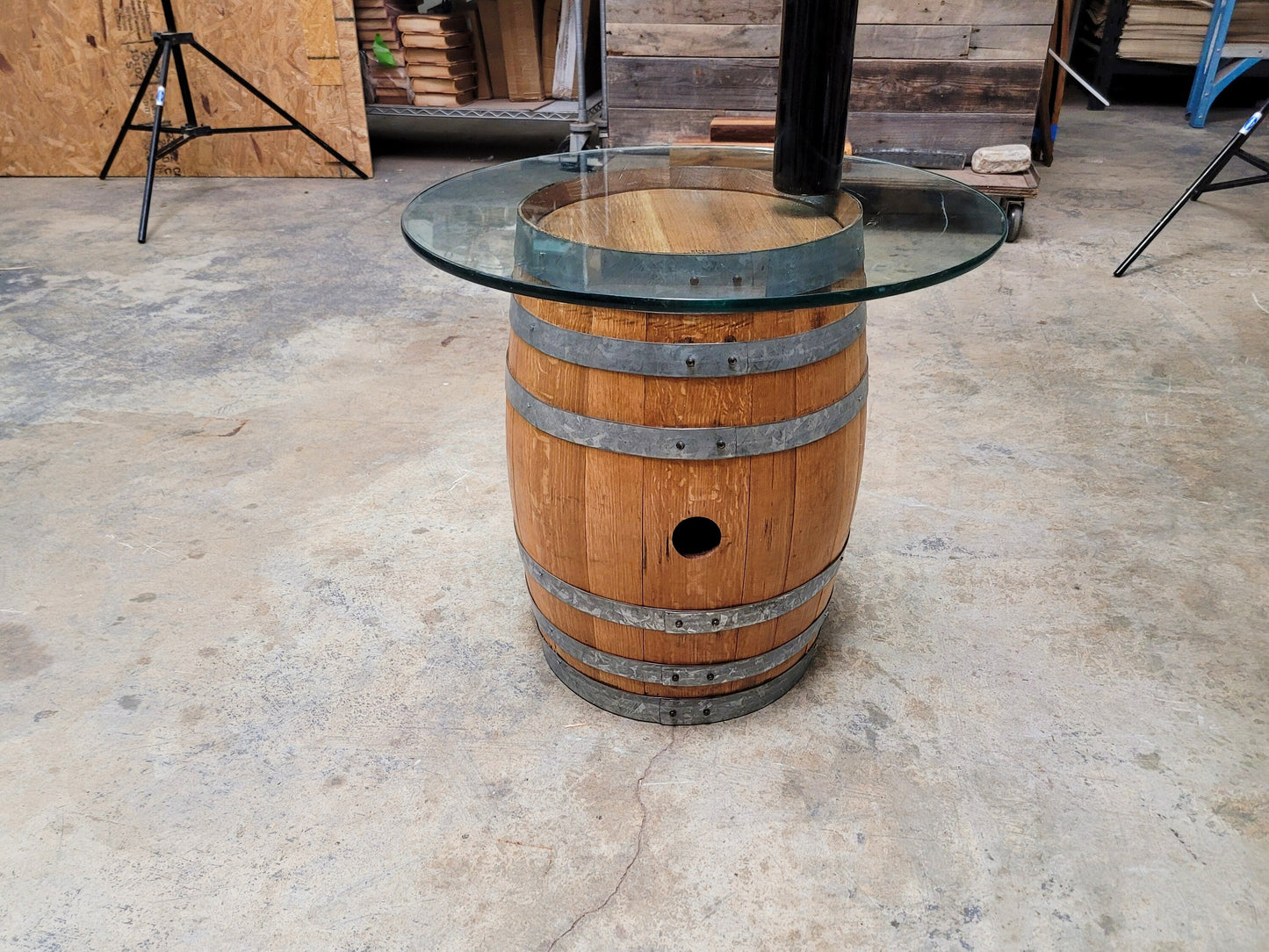 Whiskey / Bourbon Mini Barrel Side Table - DAGA -made from retired mini Whisky Barrels 100% Recycled + Ready to Ship!!