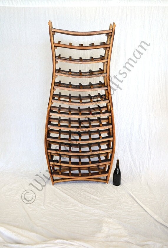 Large Wine Rack - Curvaceous - Made from retired California wine barrels. 100% Recycled!