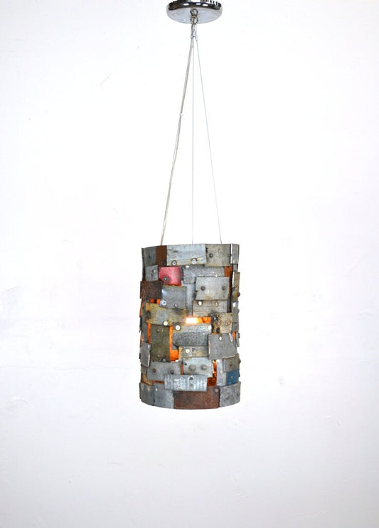 Wine Barrel Ring Pendant Light - Reliquary - Made from retired California wine barrel rings. 100% Recycled!