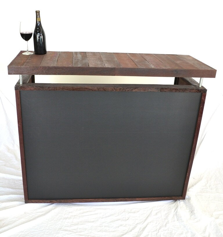 Wine Barrel Hostess Stand or Bar with Chalkboard Front - Rostrum - Made from retired CA wine barrels. 100% Recycled!