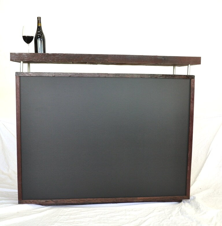 Wine Barrel Hostess Stand or Bar with Chalkboard Front - Rostrum - Made from retired CA wine barrels. 100% Recycled!