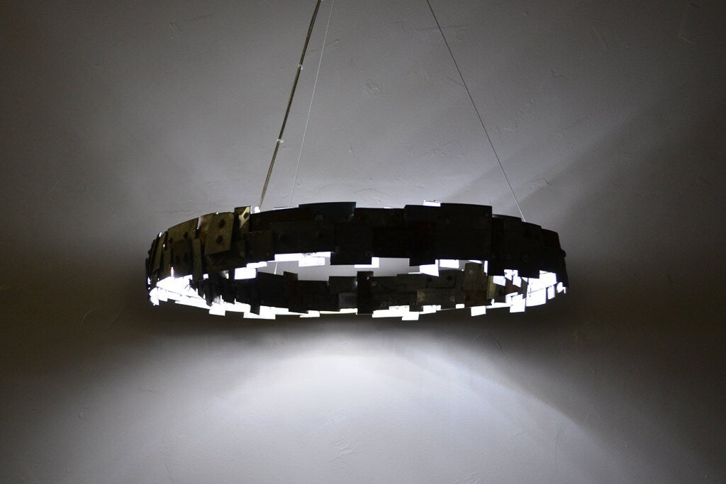 Wine Barrel Chandelier - Colure - made from retired Napa wine barrel rings 100% Recycled!