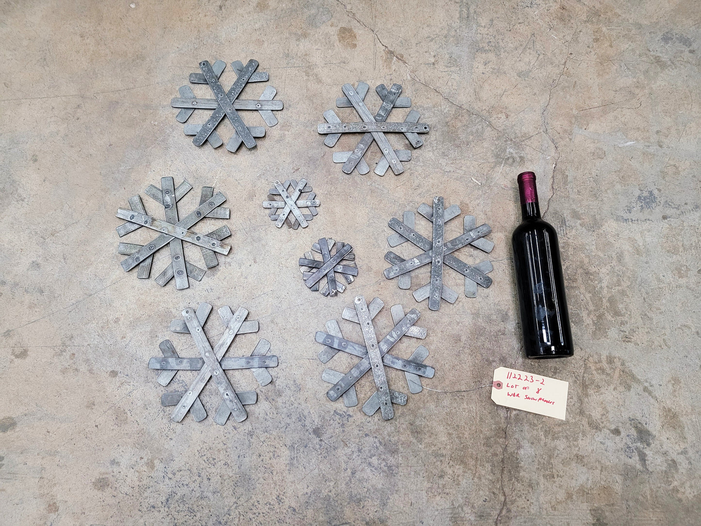 SALE Lot Snowflakes made from retired wine barrel rings - Wine Barrel Ring Ornaments / 100% Recycled + Ready to Ship! 112223-2