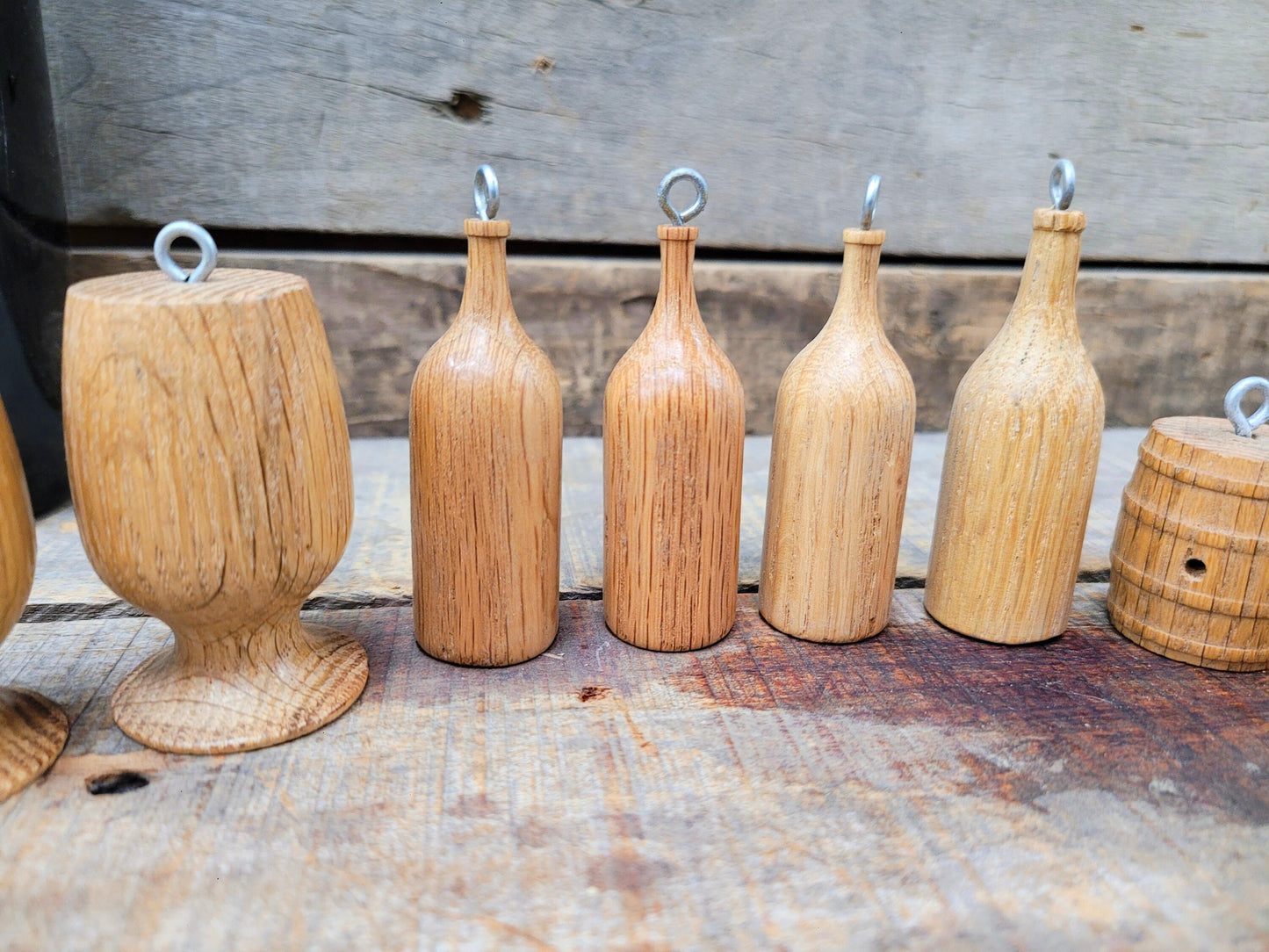SALE LOT of 12 Wine Barrel Ornaments Hand turned from retired Napa wine barrels 100% Recycled + Ready to Ship!