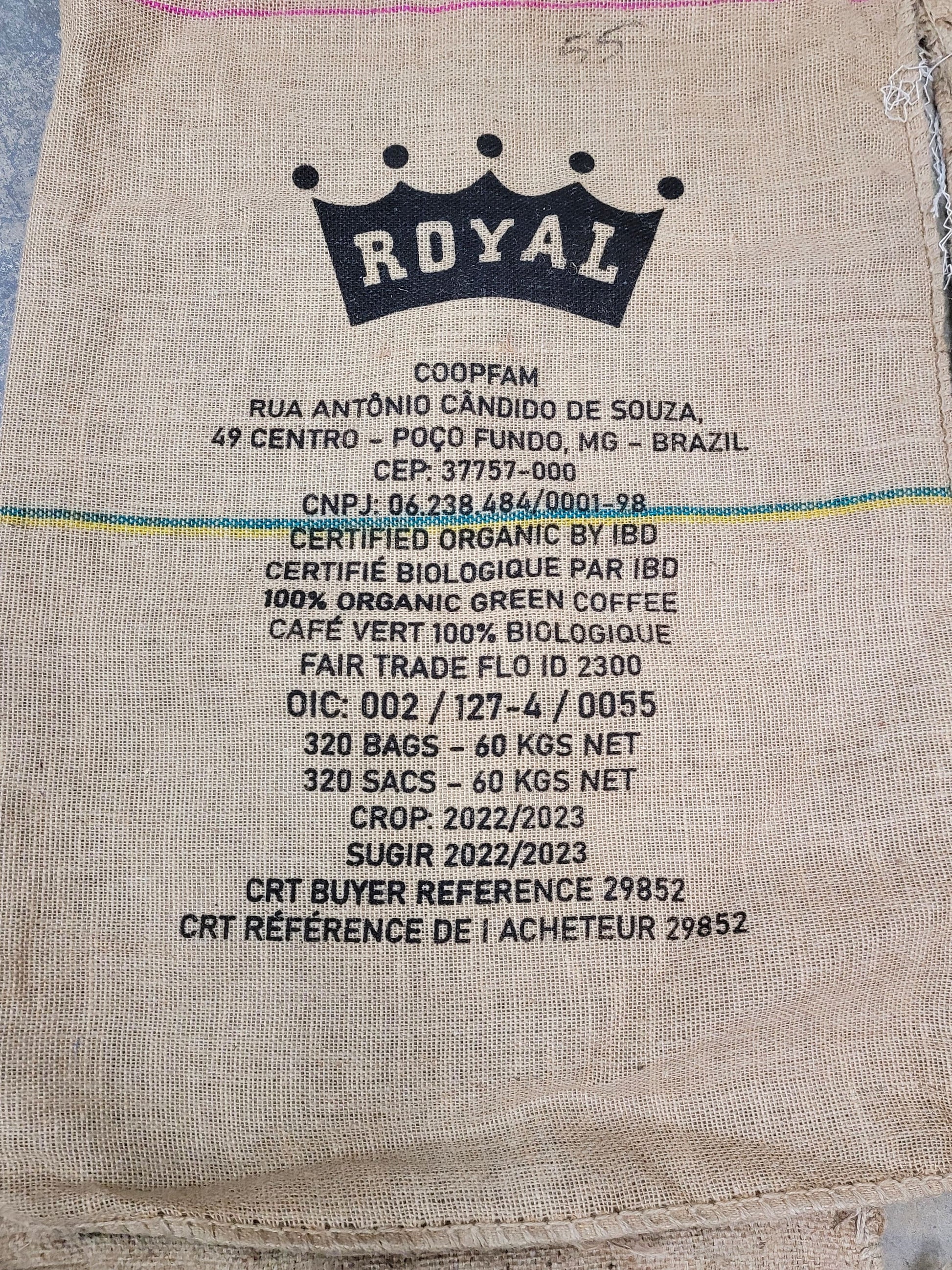 SALE Set of 6 Burlap Coffee bags 100% Recycled + Ready to Ship! LOT 2