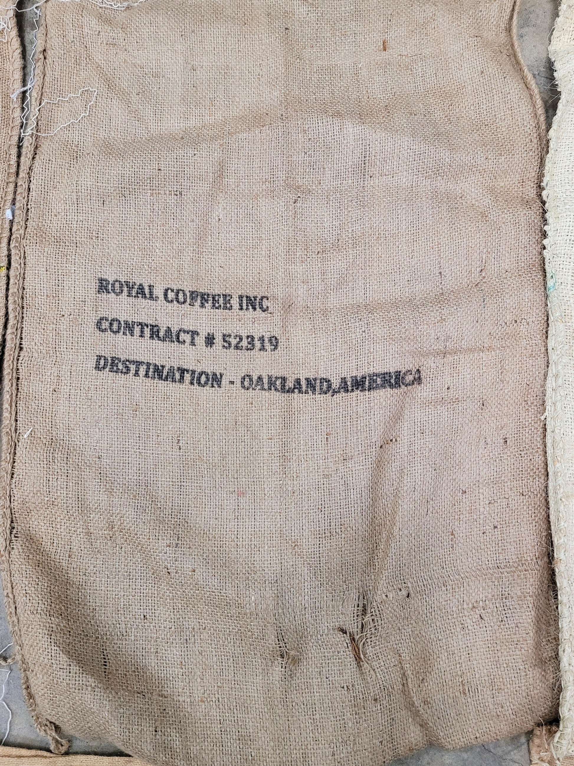 SALE Set of 6 Burlap Coffee bags 100% Recycled + Ready to Ship! LOT 2