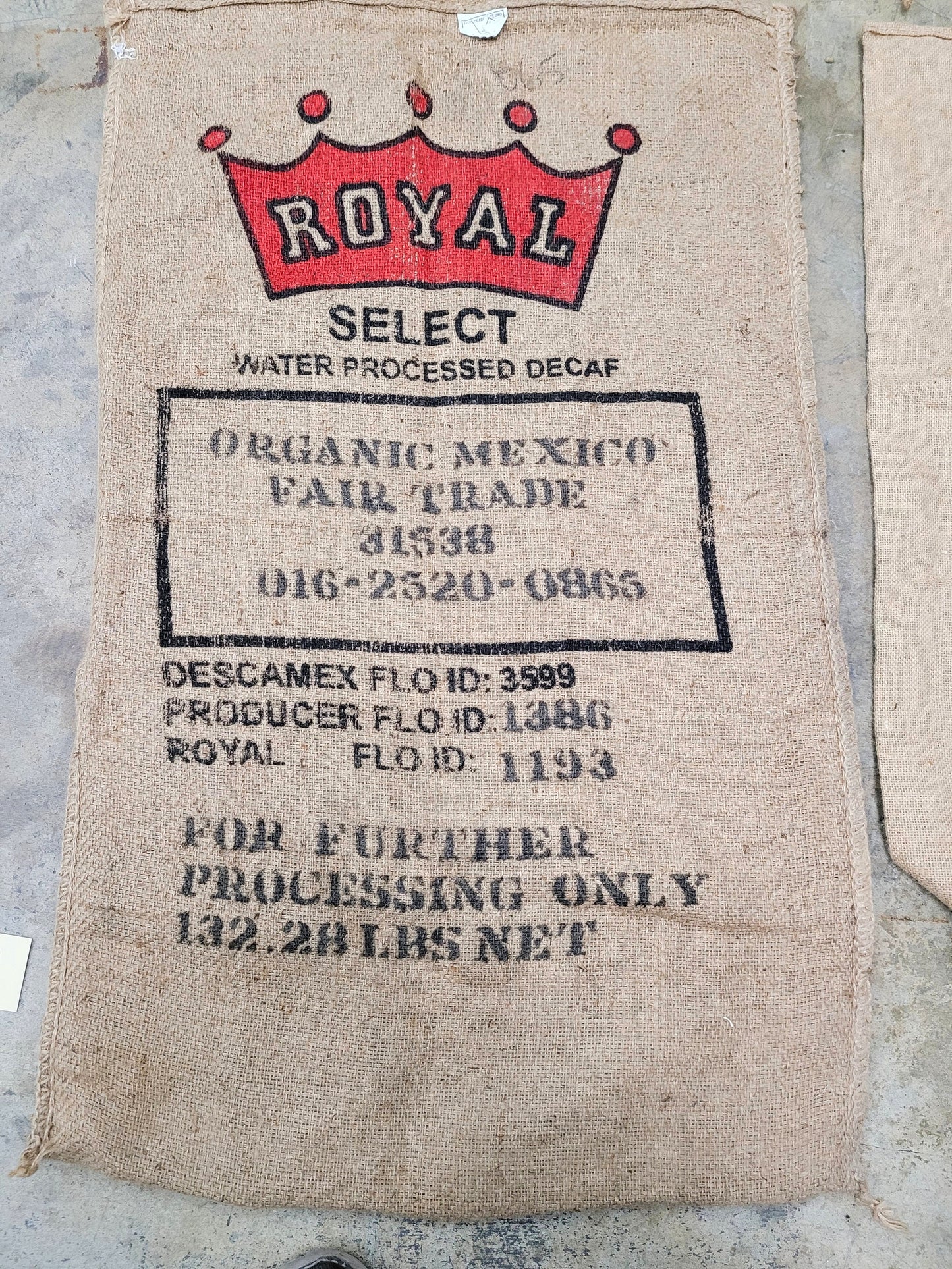 SALE Set of 6 Burlap Coffee bags 100% Recycled + Ready to Ship! LOT 4