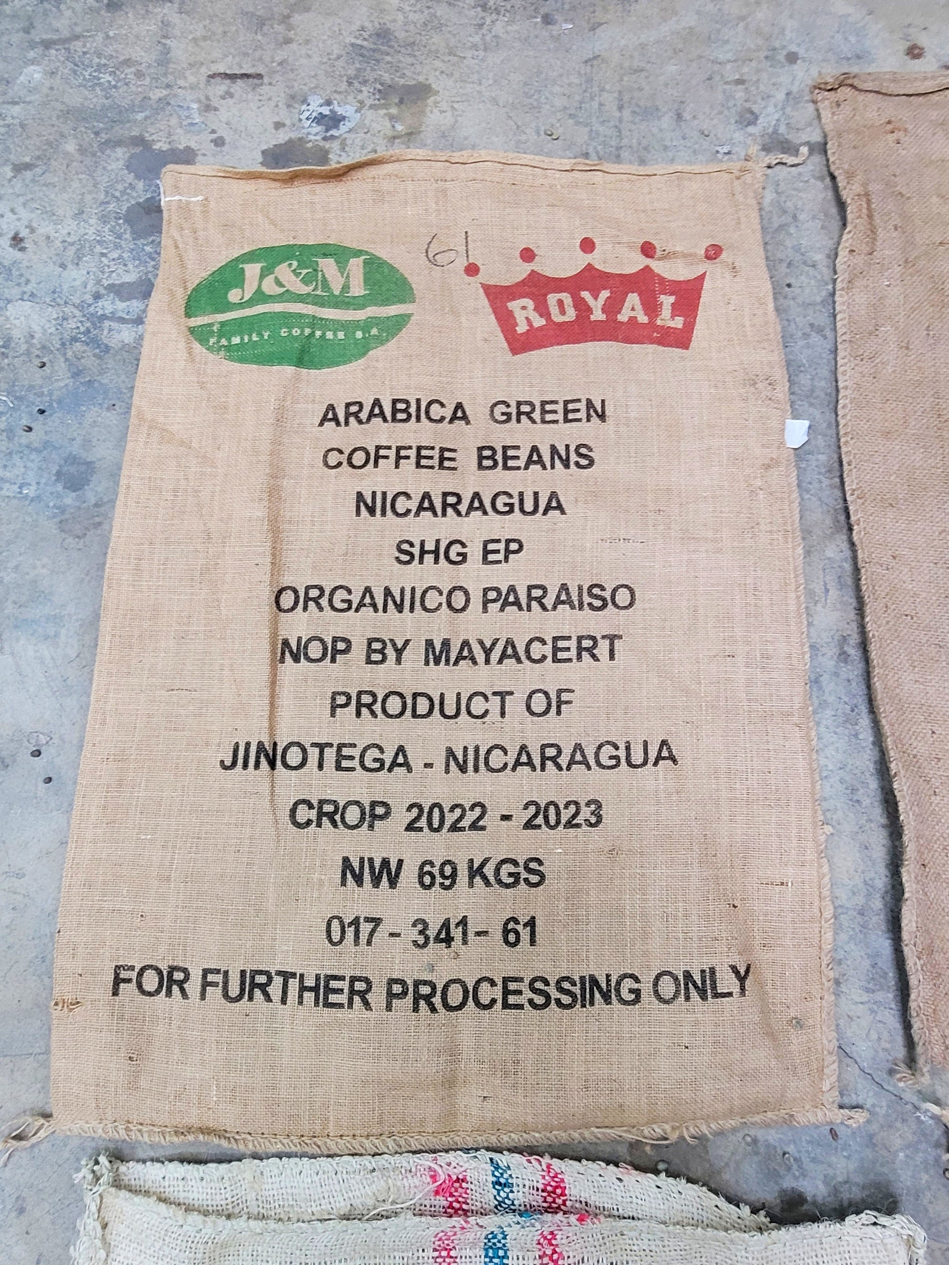 SALE Set of 6 Burlap Coffee bags 100% Recycled + Ready to Ship! LOT 5